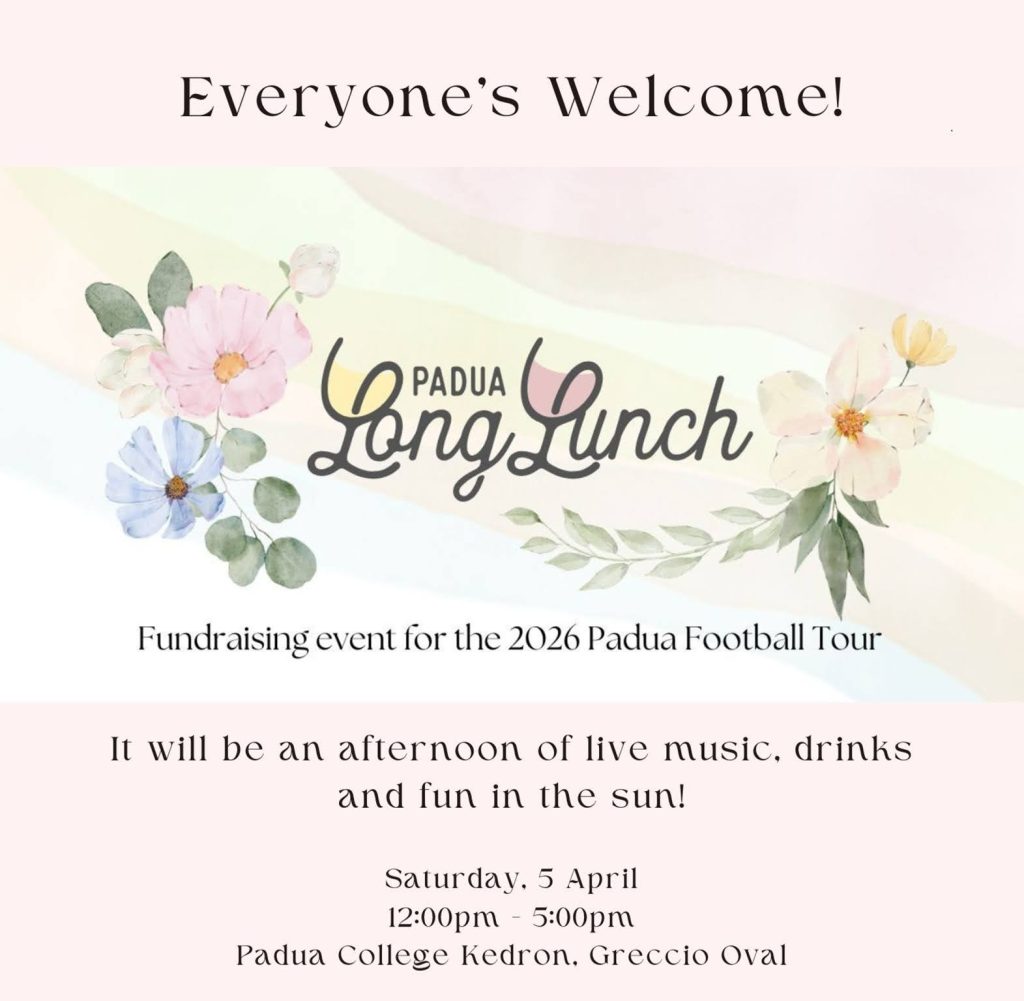 One Bright Cloud is Proud to support the Padua Long Lunch